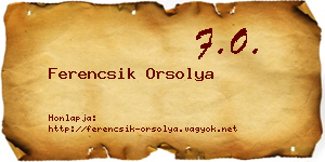Ferencsik Orsolya névjegykártya